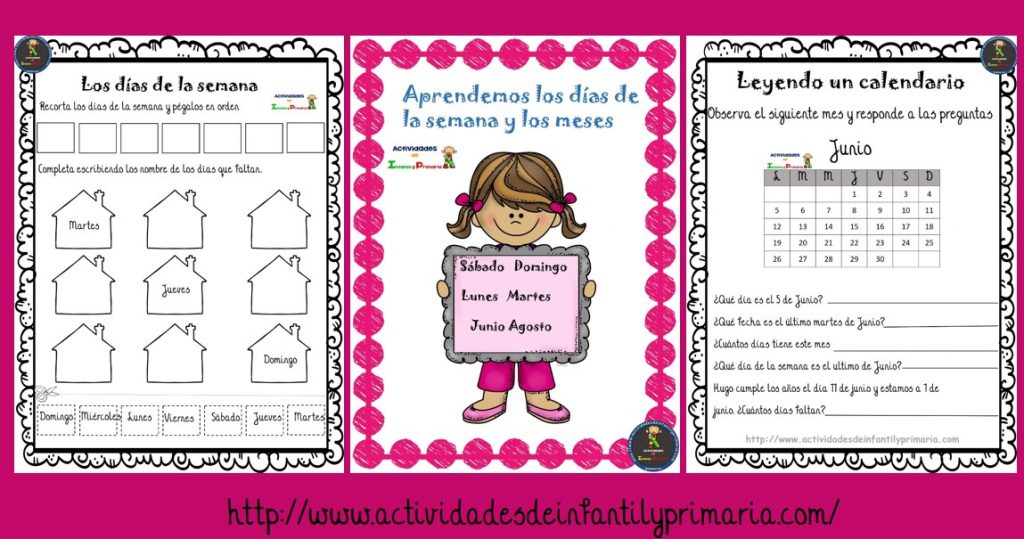 Colección De Actividades Para Aprender Los Días De La Semana Y Los Meses