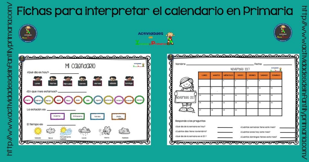 Calendario primaria para imprimir: Secuencia de la semana Calendario primaria para imprimir: Secuencia de la semana