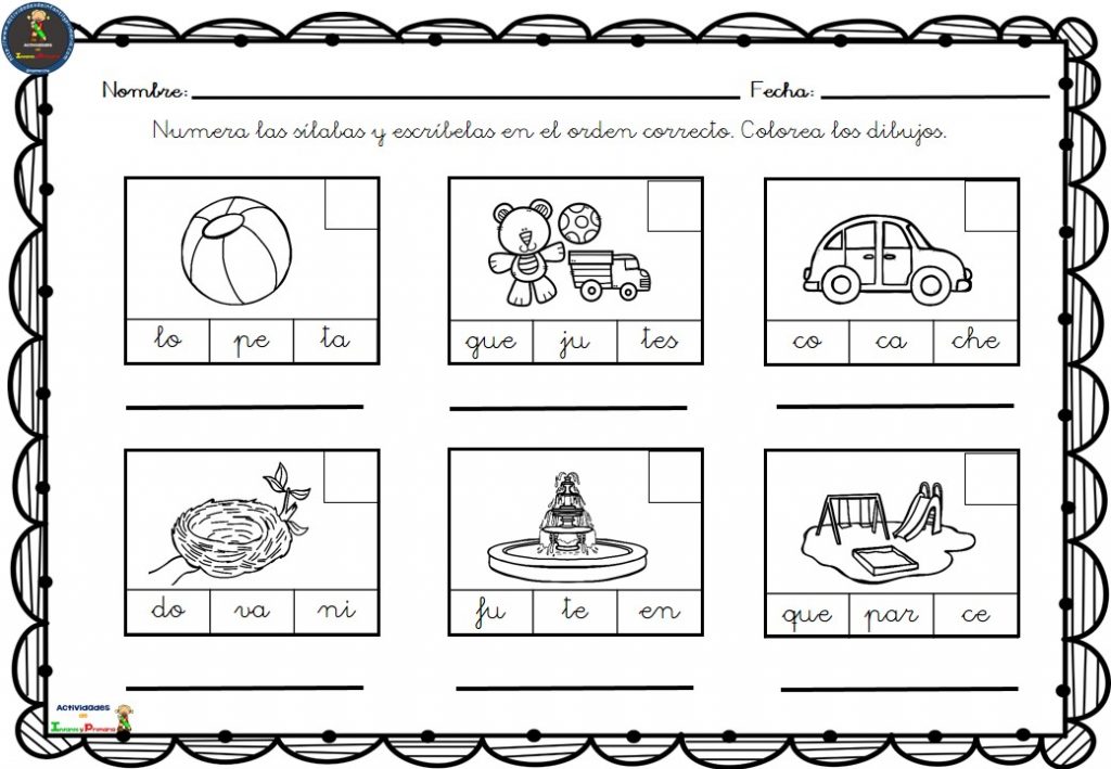 lectoescritura ordenamos sílabas en infantil (4)