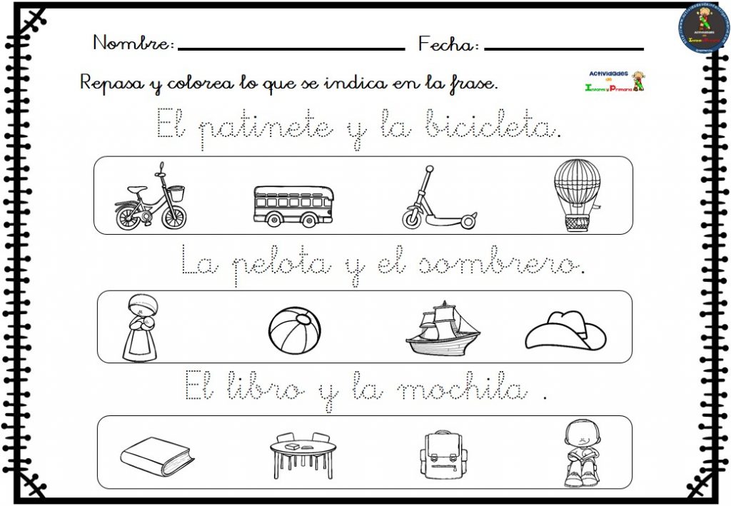 Fichas Educativas Para Niños De Cinco Años - Educaditos