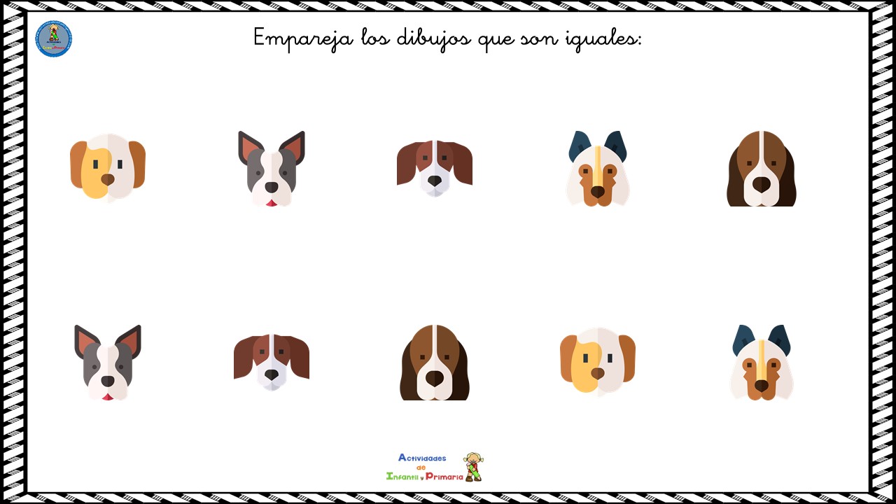Estimulación cognitiva para niños: Empareja los dibujos iguales ...