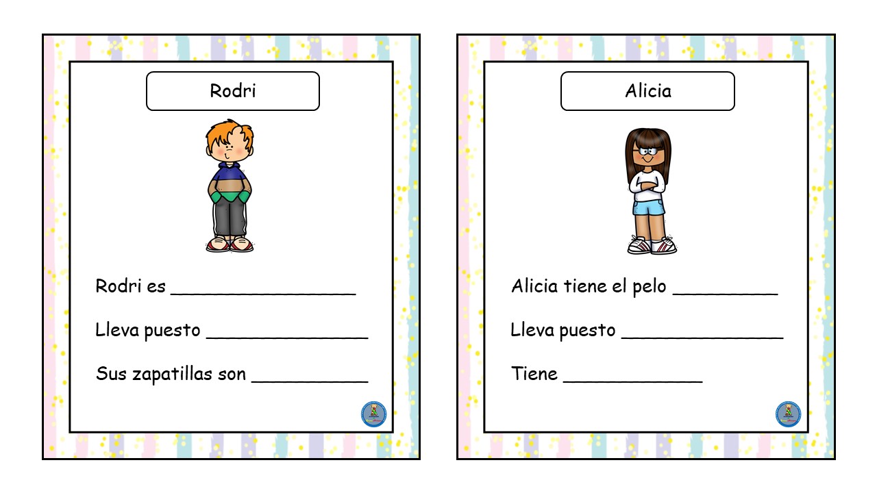 Tarjetas Para Trabajar Las Descripciones De Personas