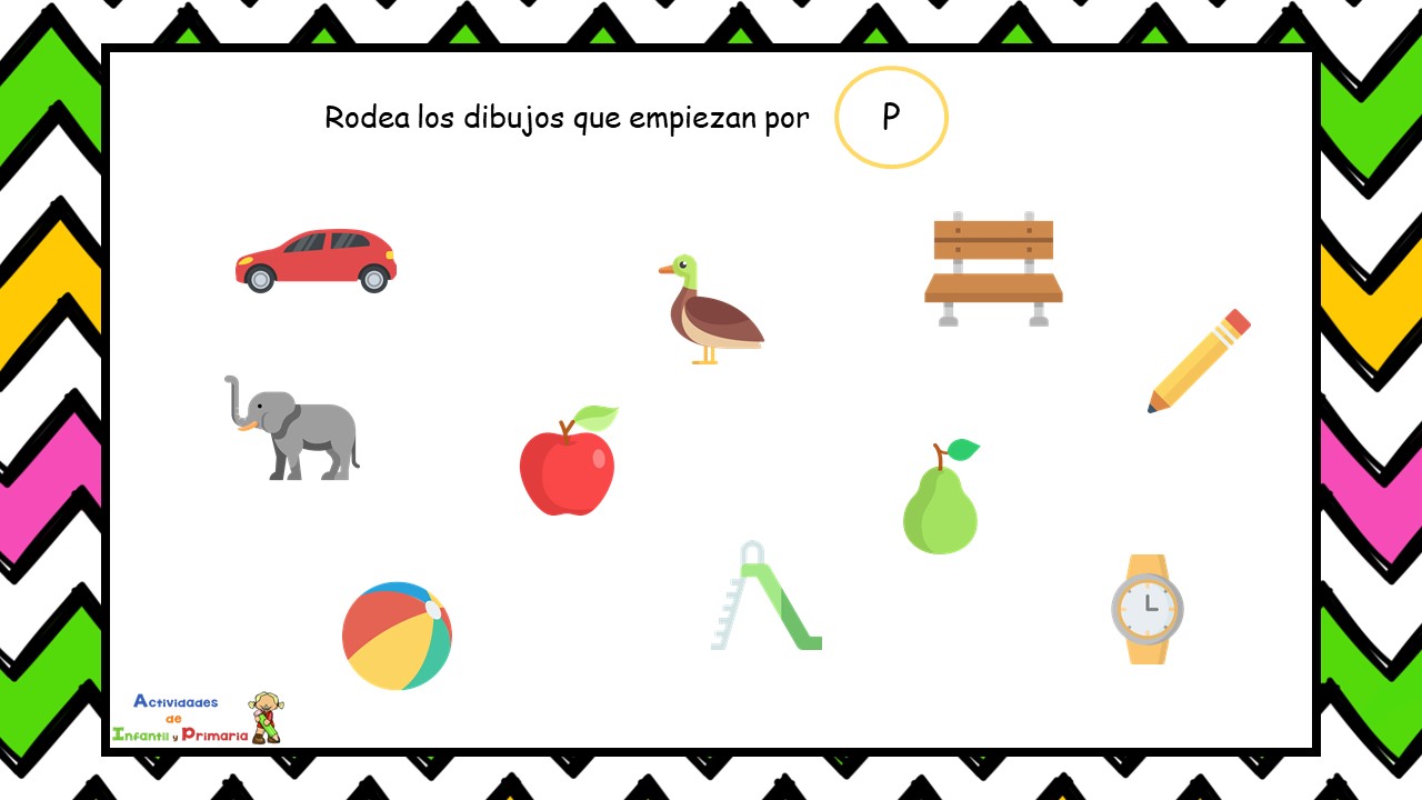 Conciencia fonológica: Rodea los dibujos que empiezan por … Conciencia fonológica: Rodea los dibujos que empiezan por …