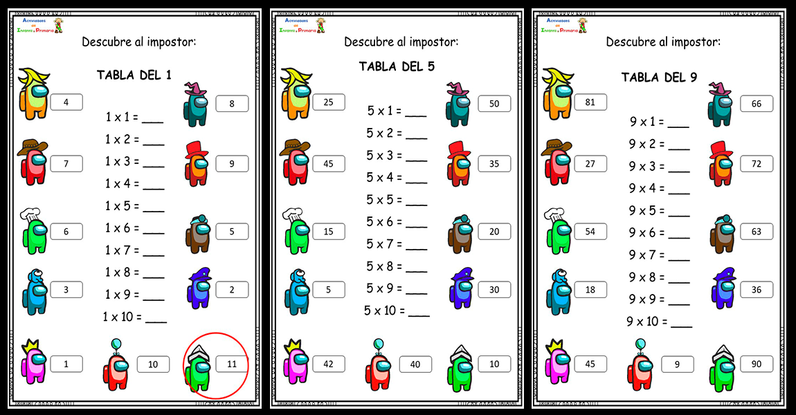 Tablas De Multiplicar Among Us Pdf at Lia Hall blog