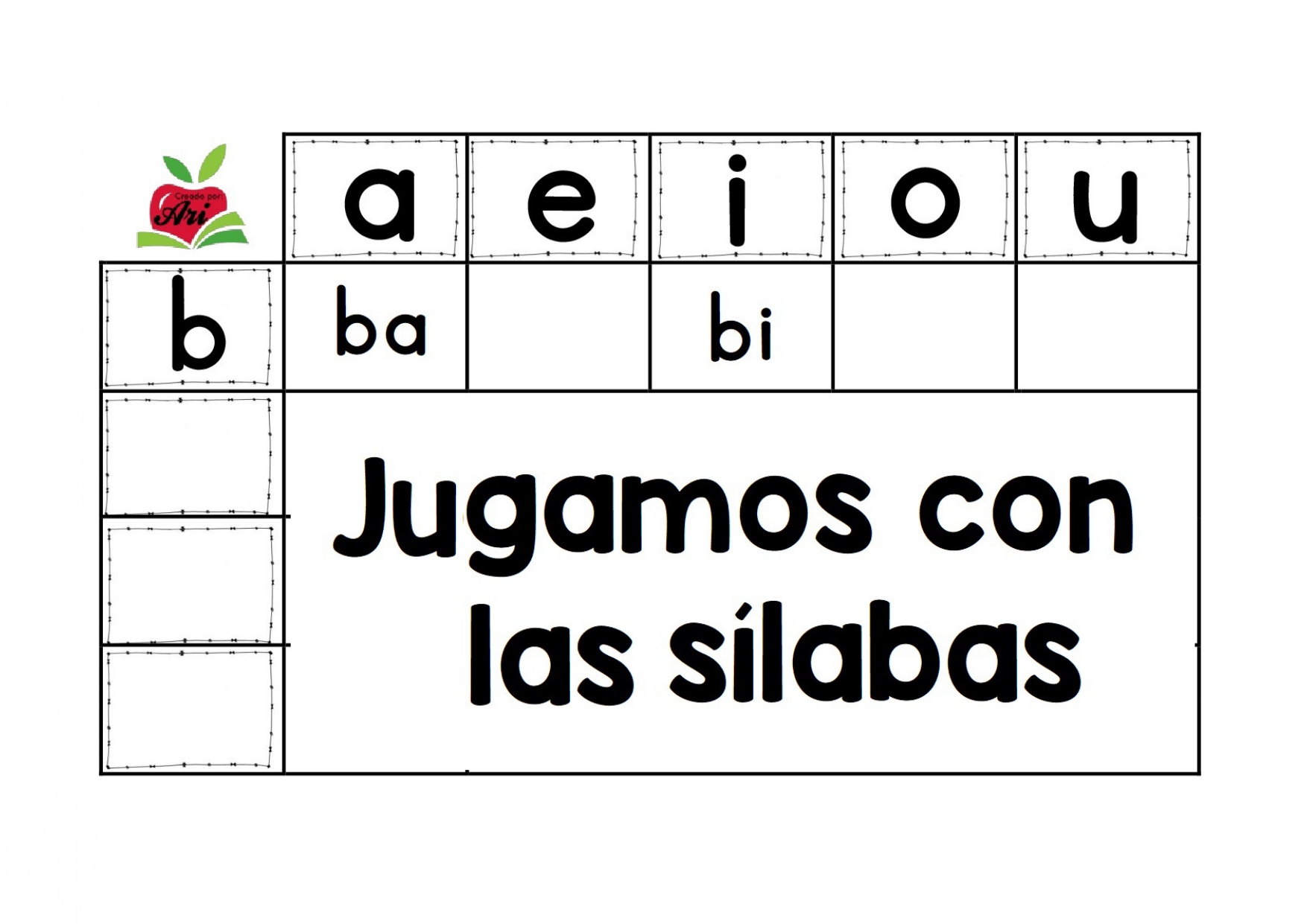 Tablero Manipulativo Jugamos Con Las Silabas Directas Tablero Manipulativo Jugamos Con Las Silabas Directas