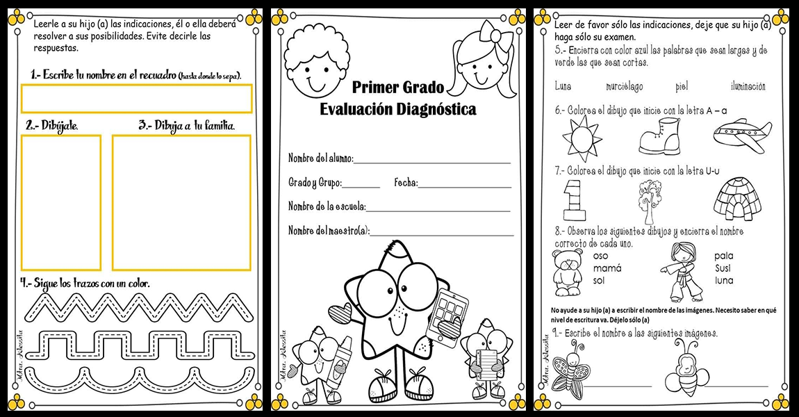 Evaluación diagnóstica: 1er grado - Actividades de infantil y primaria