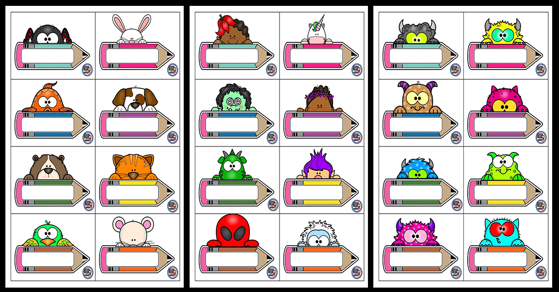 Colección de bonitos gafetes - Actividades de infantil y primaria