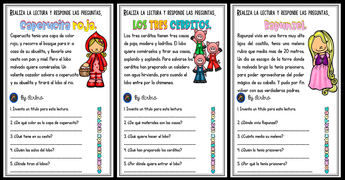 CUENTOS CLÁSICOS 2 ACTIVIDADES DE COMPRENSIÓN LECTORA PARA NIÑOS DE  PRIMARIA – Imagenes Educativas