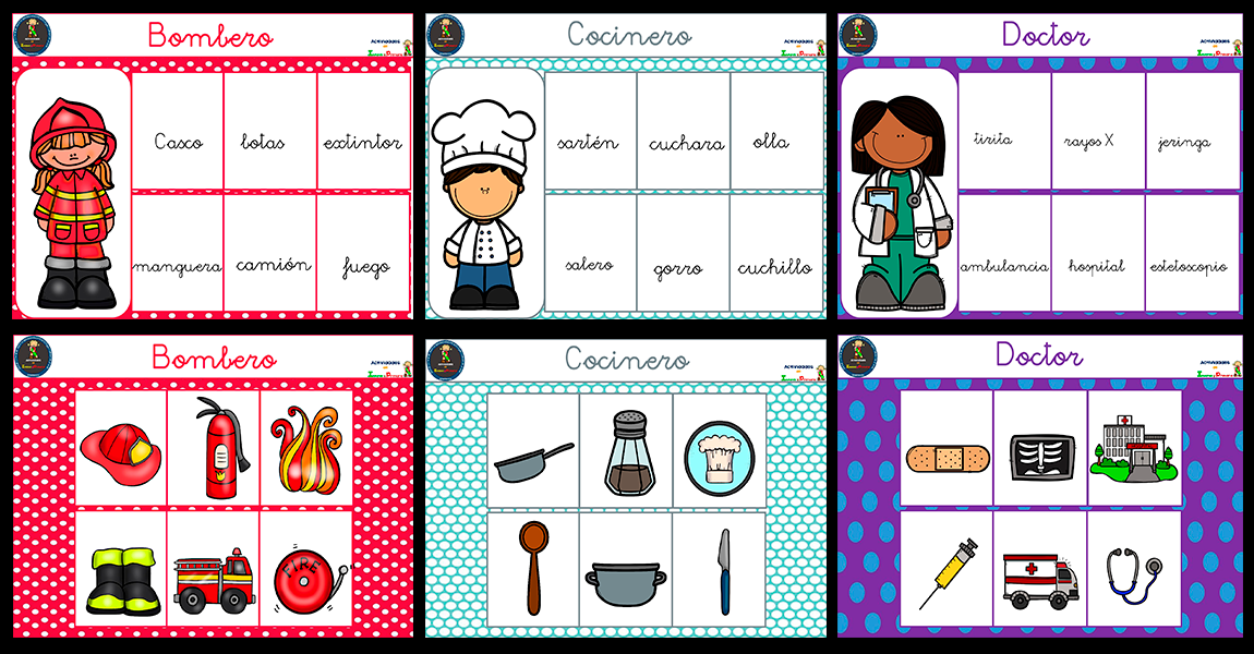 El tablero de las profesiones - Actividades de infantil y primaria