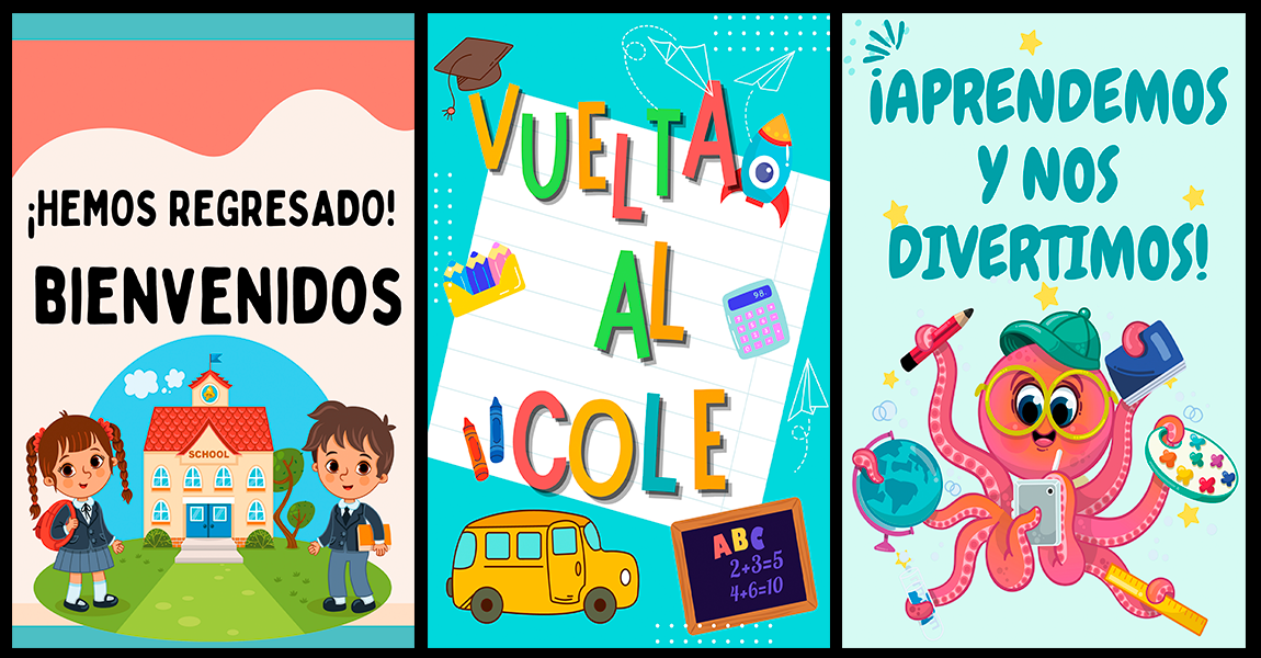 Preciosos carteles de bienvenida «Vuelta al cole»