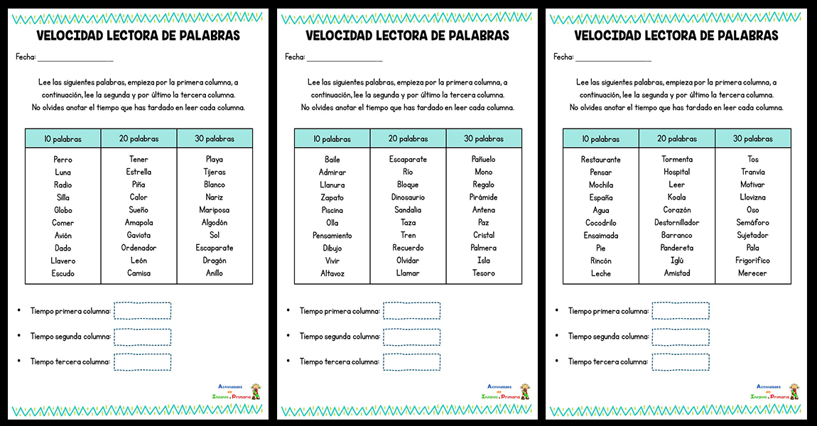 Actividades Para Mejorar La Velocidad Lectora www.actividadesdeinfantilyprimaria.com