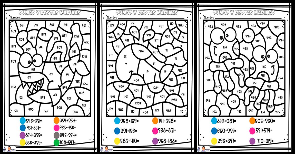 Dibujos para colorear con los resultados de las sumas y restas dibujos-para-colorear-con-los-resultados-de-las-sumas-y-restas