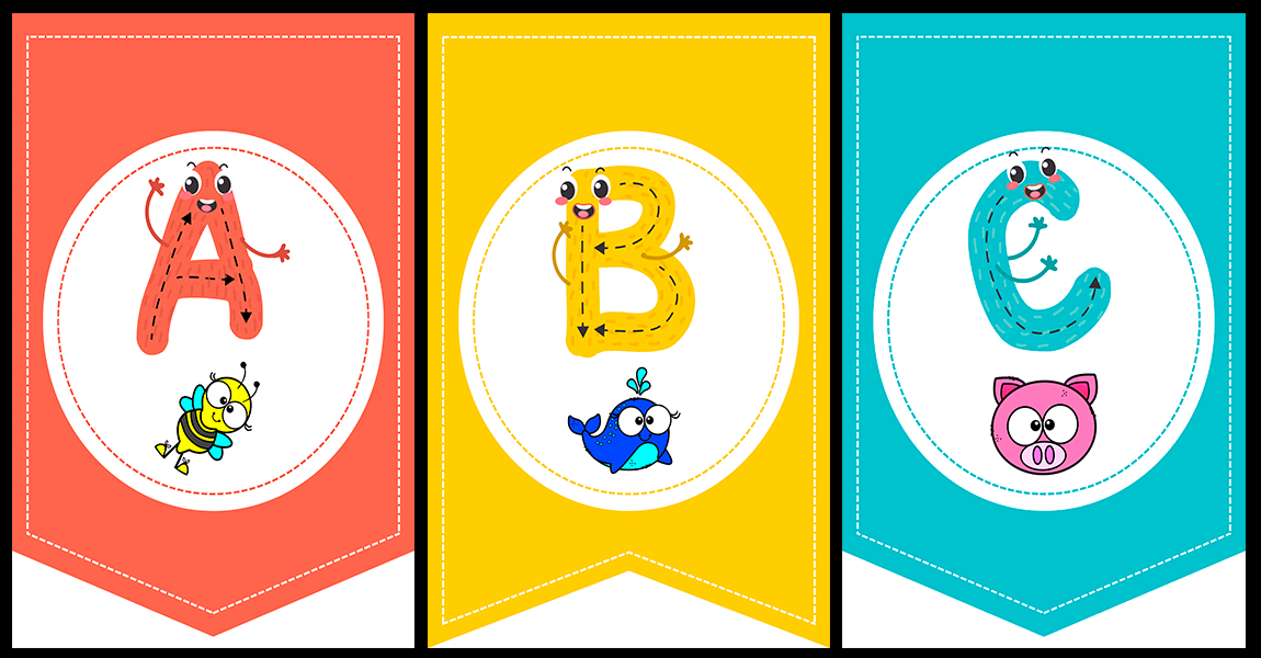 Los banderines del abecedario de los animales para decorar tu aula de ...