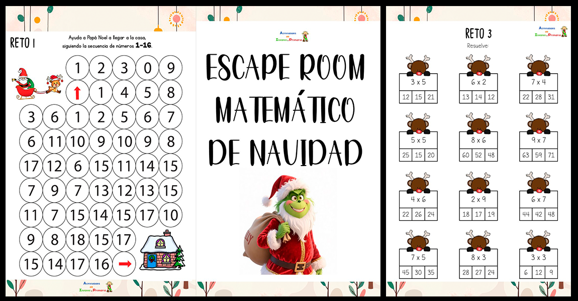 Escape room matemático: Desafíos con el Grinch - Actividades de ...