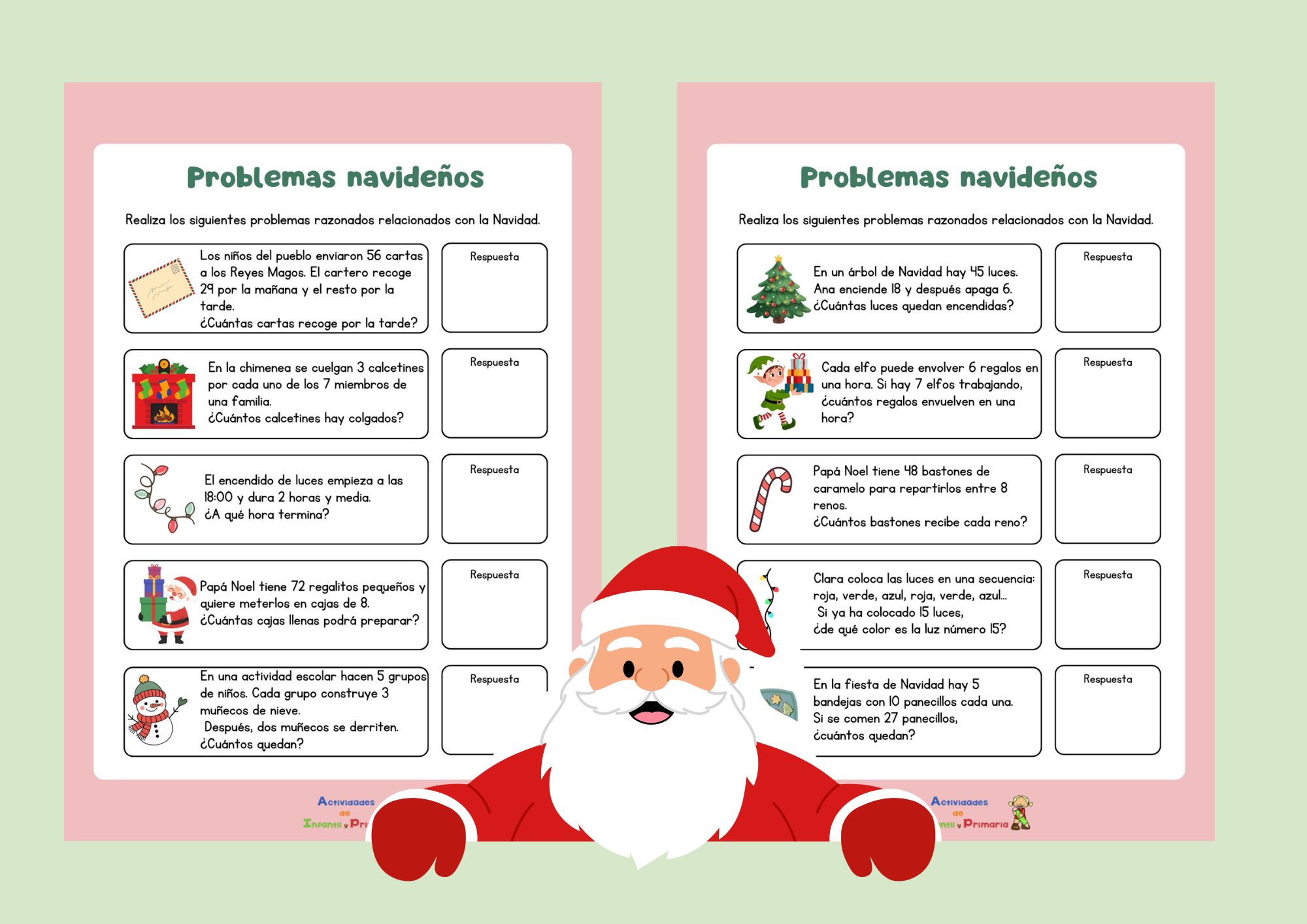 Problemas matemáticos navideños para Primaria - Actividades de infantil ...