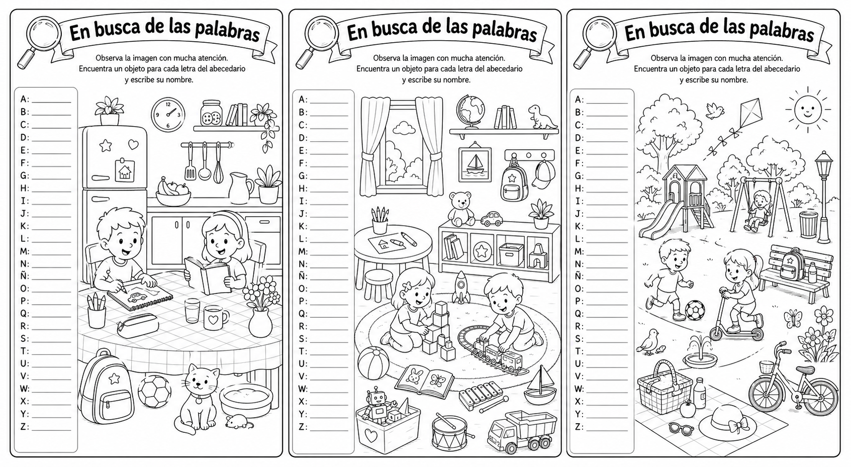 Detective de palabras: Supera el desafío de la búsqueda en dibujos de ...