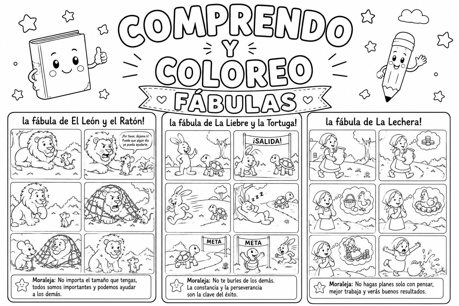 Leo, comprendo y coloreo fábulas - Actividades de infantil y primaria